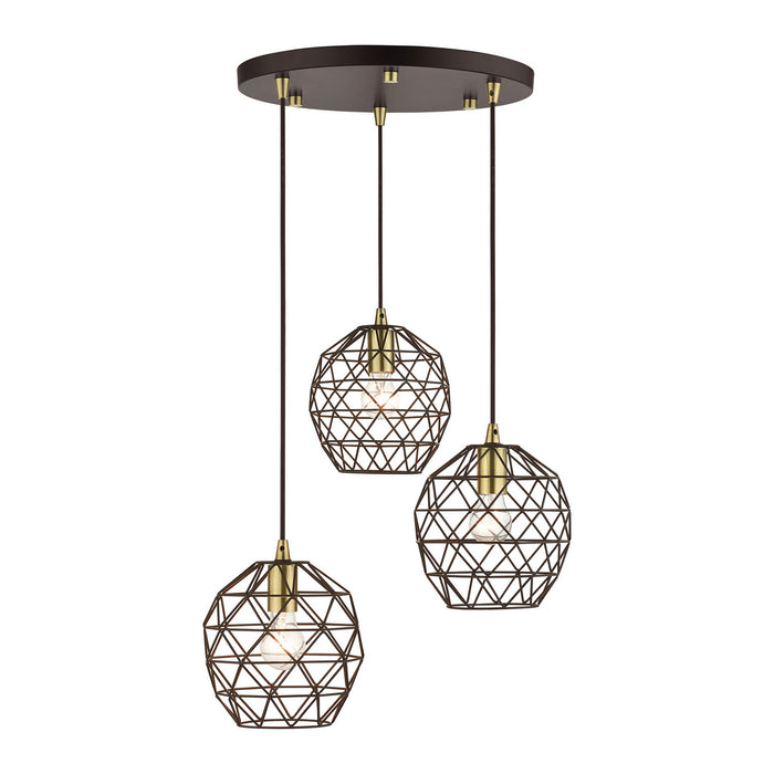 Livex Lighting - 46593-07 - Three Light Pendant - Geometrix - Bronze