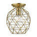 Livex Lighting - 46598-01 - One Light Flush Mount - Geometrix - Antique Brass