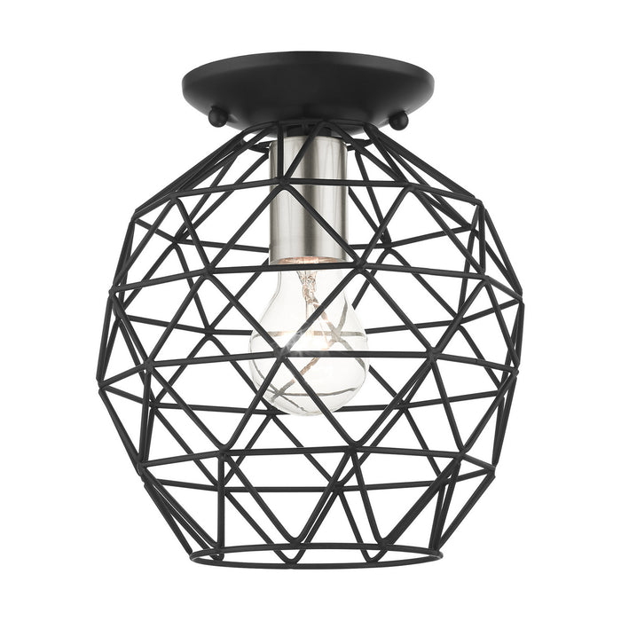 Livex Lighting - 46598-04 - One Light Flush Mount - Geometrix - Black