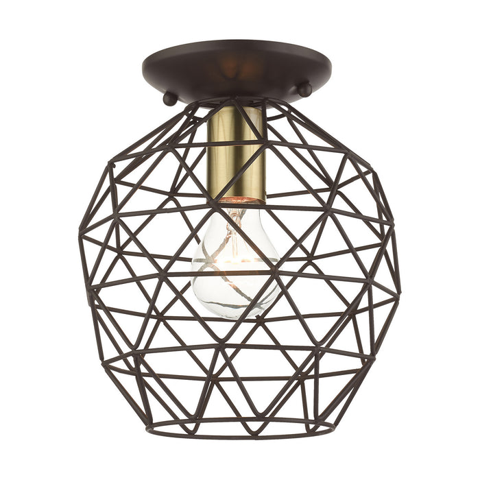 Livex Lighting - 46598-07 - One Light Flush Mount - Geometrix - Bronze