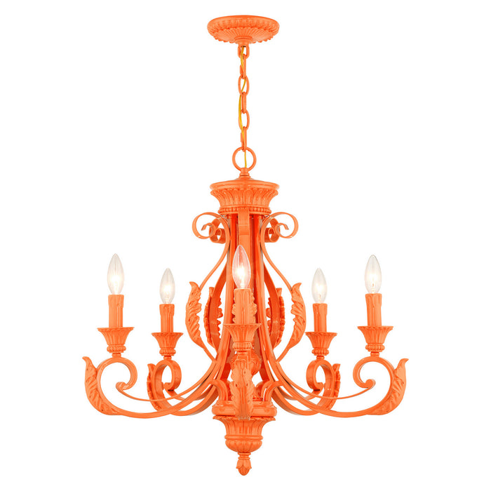 Livex Lighting - 49065-77 - Five Light Chandelier - Valencia - Shiny Orange