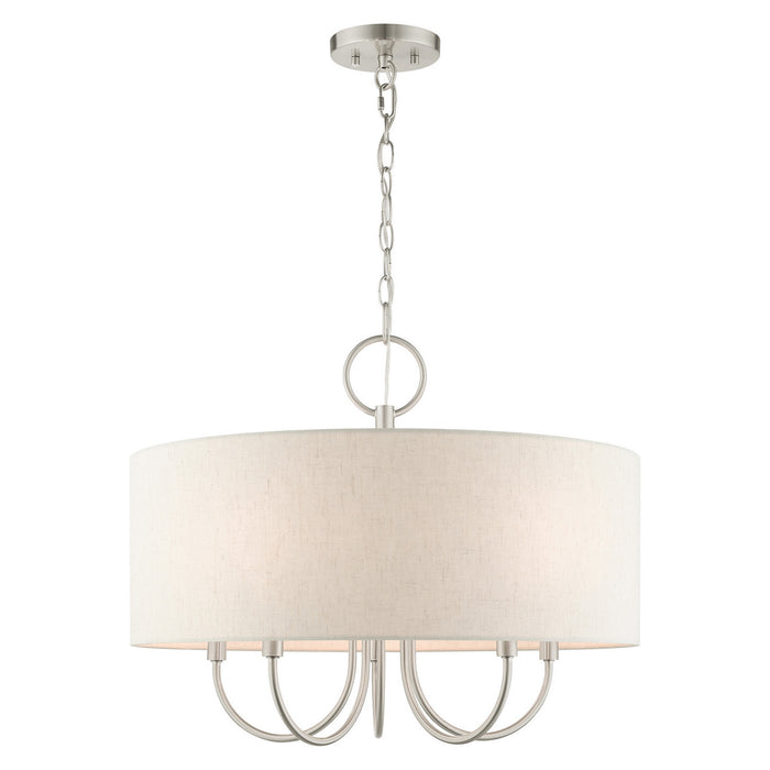 Livex Lighting - 49805-91 - Five Light Chandelier - Blossom - Brushed Nickel