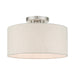 Livex Lighting - 49809-91 - One Light Semi Flush Mount - Meadow - Brushed Nickel