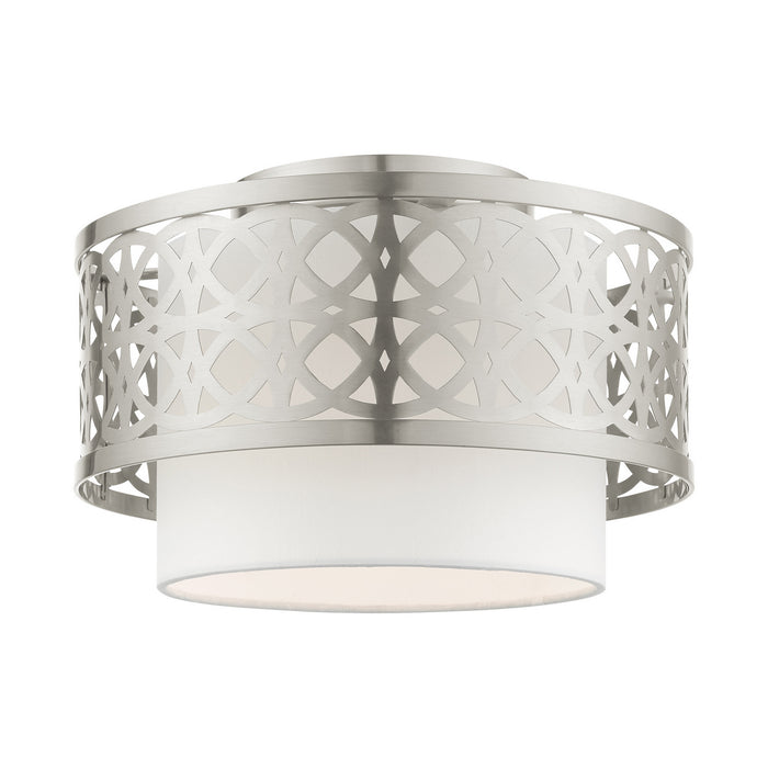 Livex Lighting - 49862-91 - One Light Semi Flush Mount - Calinda - Brushed Nickel