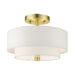 Livex Lighting - 51043-12 - Two Light Semi Flush Mount - Meridian - Satin Brass