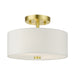 Livex Lighting - 51052-12 - Two Light Semi Flush Mount - Meridian - Satin Brass