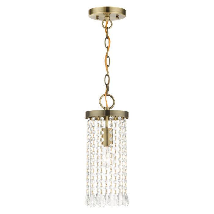 Livex Lighting - 51062-01 - One Light Mini Pendant - Elizabeth - Antique Brass