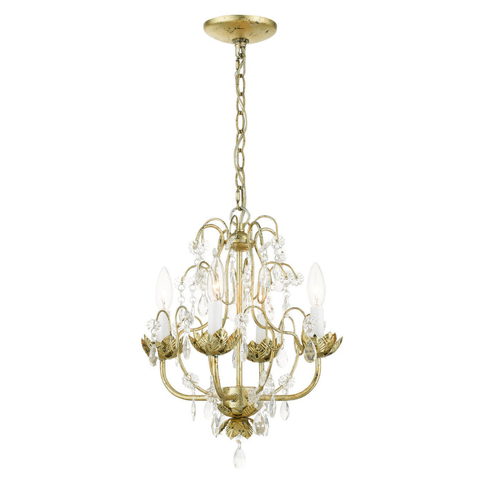 Livex Lighting - 8193-28 - Four Light Chandelier - Acanthus - Winter Gold