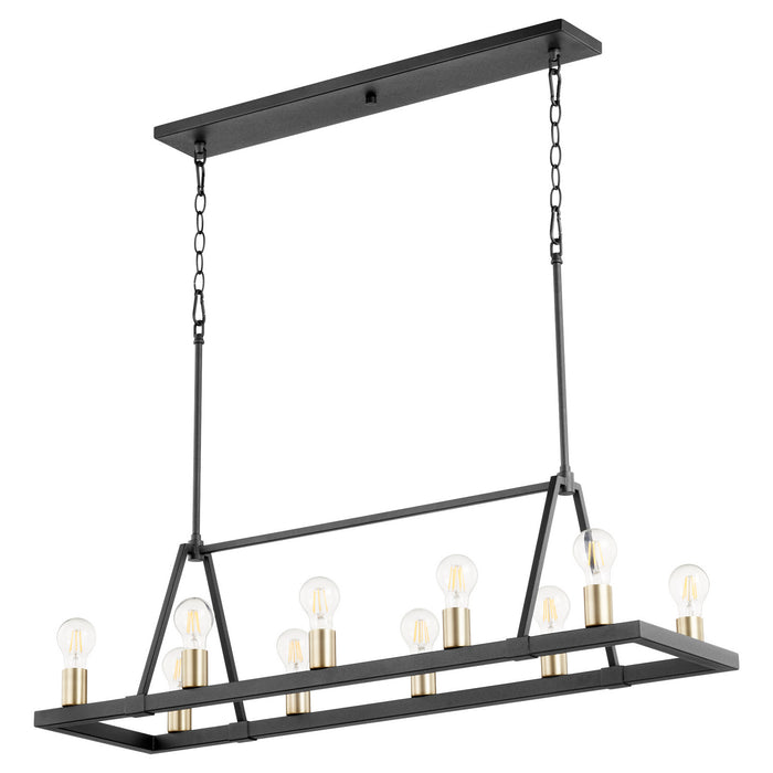 Quorum - 84-10-6980 - Ten Light Chandelier - Paxton - Noir w/ Aged Brass