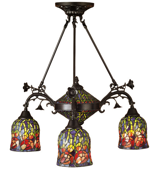 Meyda Tiffany - 27246 - Shade - Red Rosebud - Craftsman Brown