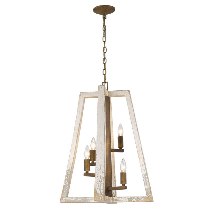 Four Light Pendant from the Pilar collection in Burnished Chestnut finish