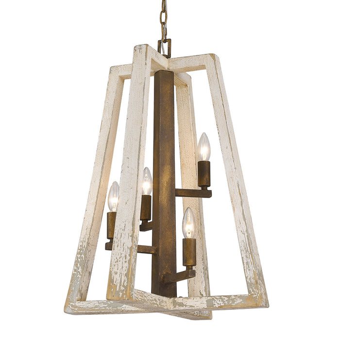 Four Light Pendant from the Pilar collection in Burnished Chestnut finish