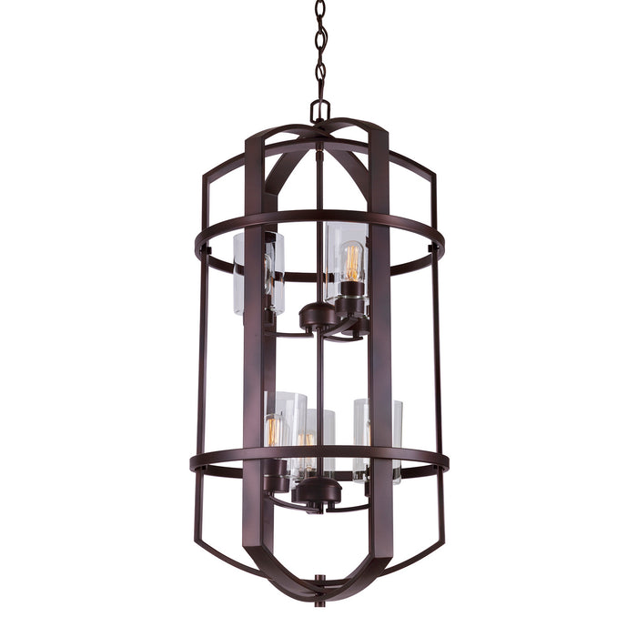 Forte - 2719-06-32 - Six Light Entry Chandelier - Hyde - Antique Bronze