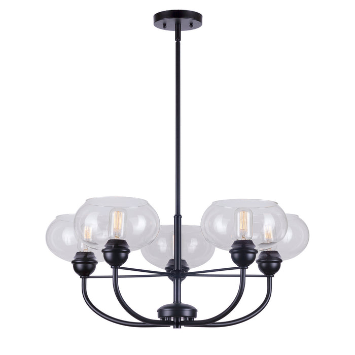 Forte - 2732-05-04 - Five Light Chandelier - Cameron - Black