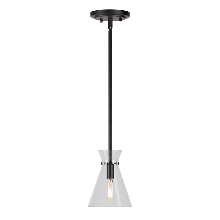 Forte - 2733-01-04 - One Light Mini Pendant - Beaker - Black