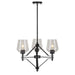 Forte - 2743-03-04 - Three Light Chandelier - Chalice - Black