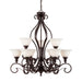 Forte - 2762-09-32 - Nine Light Chandelier - Perry - Antique Bronze