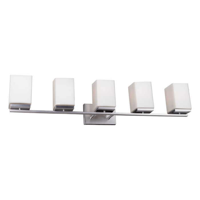 Forte - 5145-05-55 - Five Light Bath Bracket - Ella - Brushed Nickel