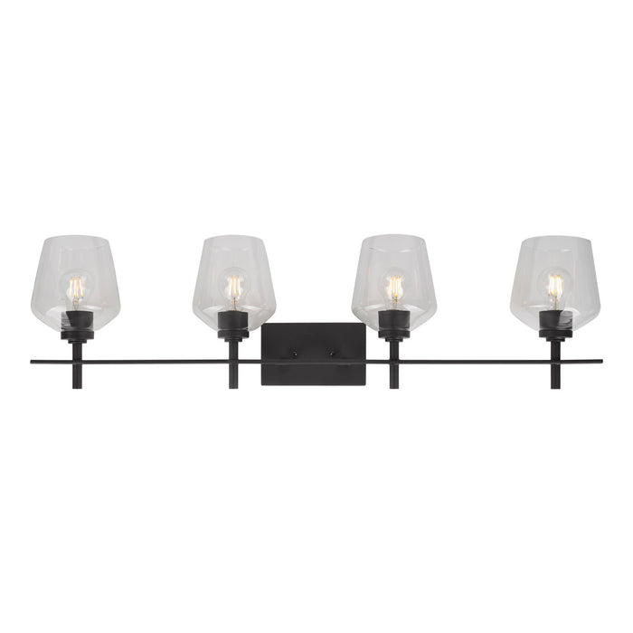 Forte - 5743-04-04 - Four Light Bath Lighting - Chalice - Black