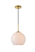 Elegant Lighting - LD2213BR - One Light Pendant - Baxter - Brass And Frosted White