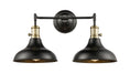 Innovations - 443SW-2W-BAB-M15BK - Two Light Bath Vanity - Black Antique Brass