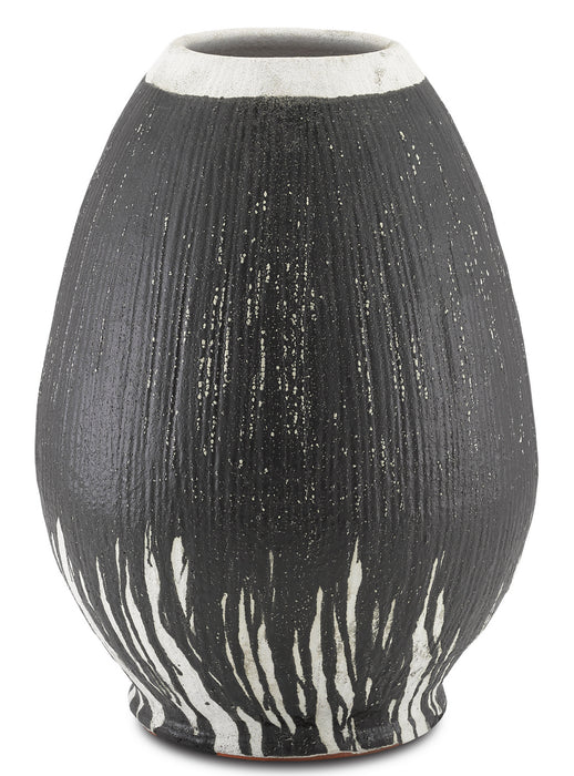 Currey and Company - 1200-0314 - Urn - Textured Black/White