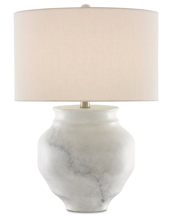 Currey and Company - 6000-0623 - One Light Table Lamp - Painted White/Painted Gray/Contemporary Silver Leaf