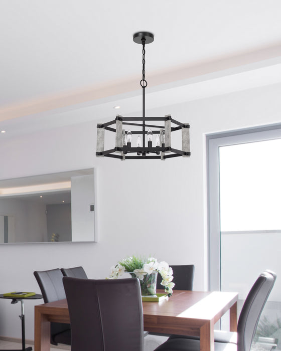 Six Light Chandelier from the Rutland collection in Black finish