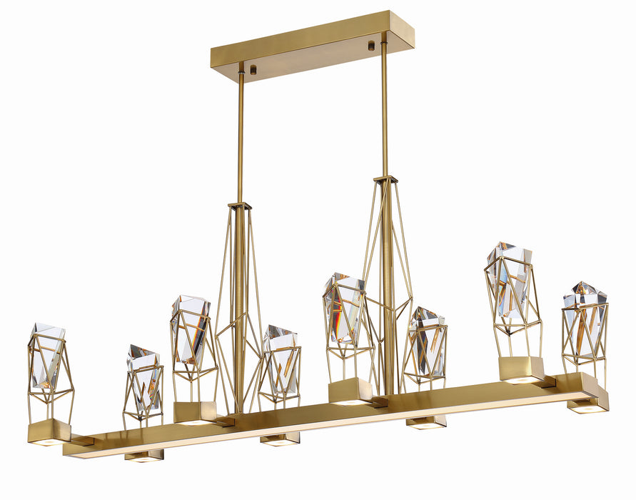 Zeev Lighting - CD10254-LED-AGB - LED Chandelier - Gem - Brushed Brass With Crystal