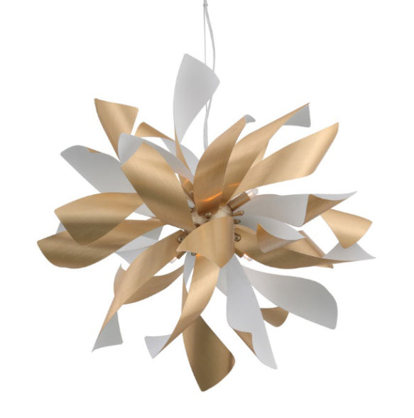 Zeev Lighting - CD10263-9-BB+MW - Chandelier - Bloom - Brushed Brass / Matte White