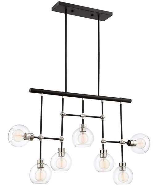 Zeev Lighting - CD10292-7-PN+MBK - Chandelier - Pierre - Polished Nickel / Matte Black With Glass