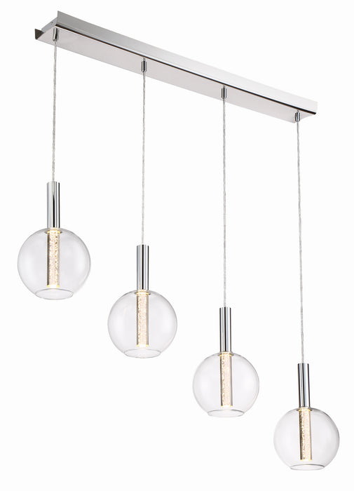 Zeev Lighting - MP40030-LED-CH - LED Mini Pendant - Empire - Chrome With Seeded Acrylic