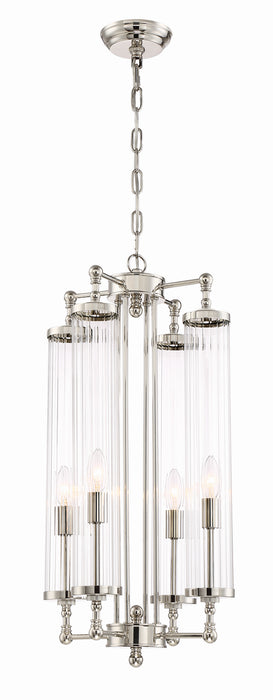 Zeev Lighting - P30069-4-PN - Pendant - Regis - Polished Nickel With Fluted Glass