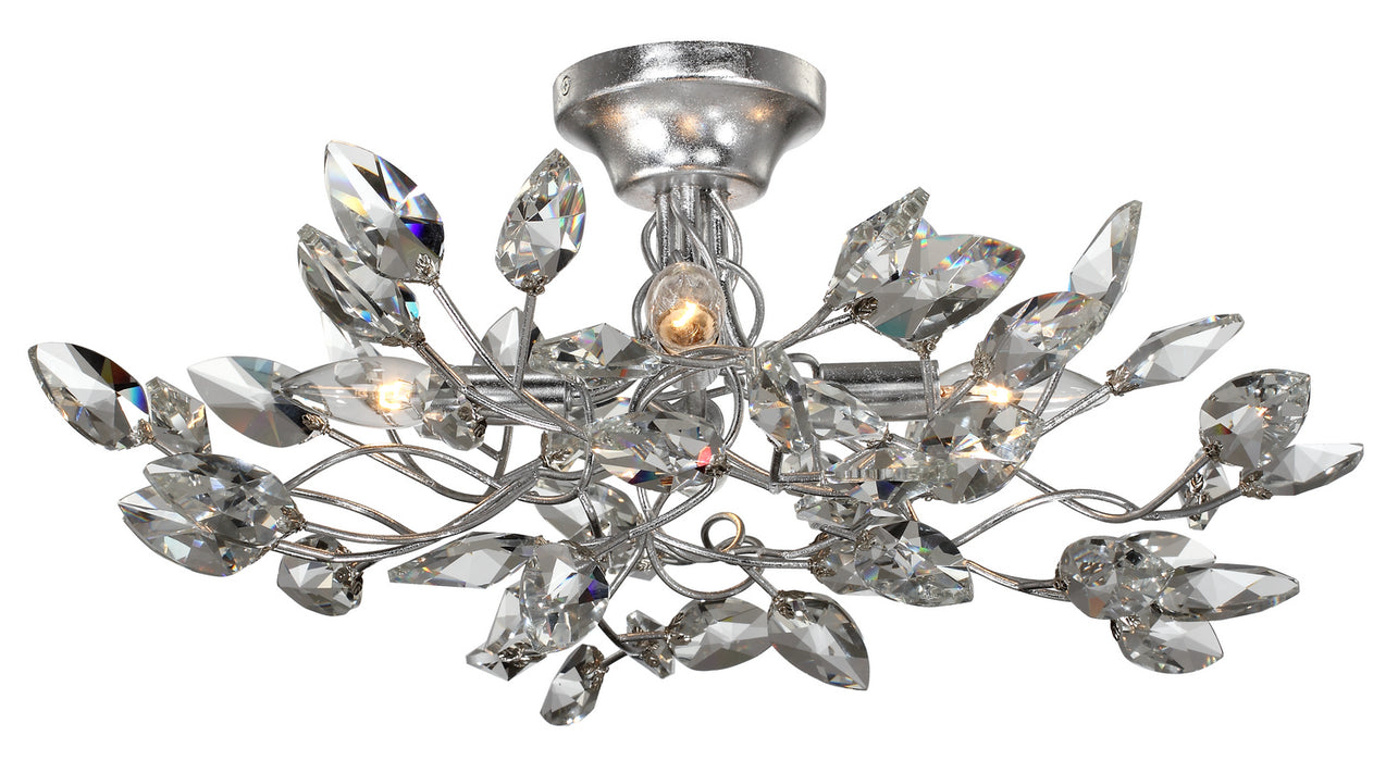 Zeev Lighting - SF50004-4-SL-CL - Semi Flush - Misthaven - Silver Leaf With Clear Crystal