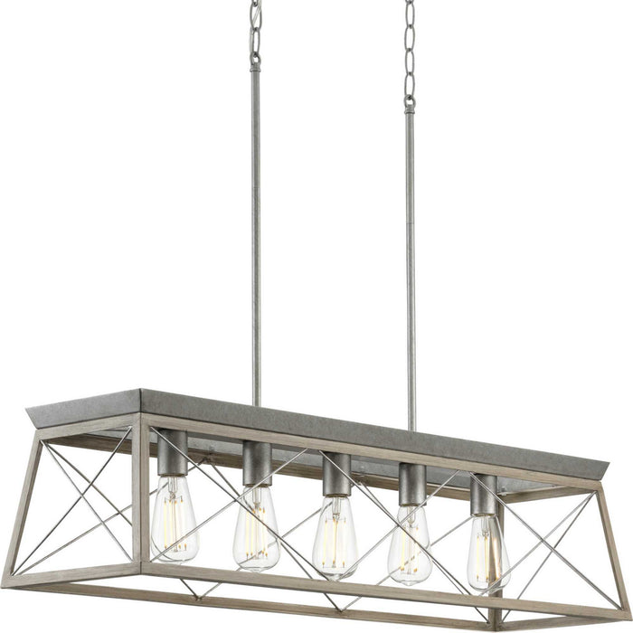 Progress Lighting - P400048-141 - Five Light Island Pendant - Briarwood - Galvanized Finish