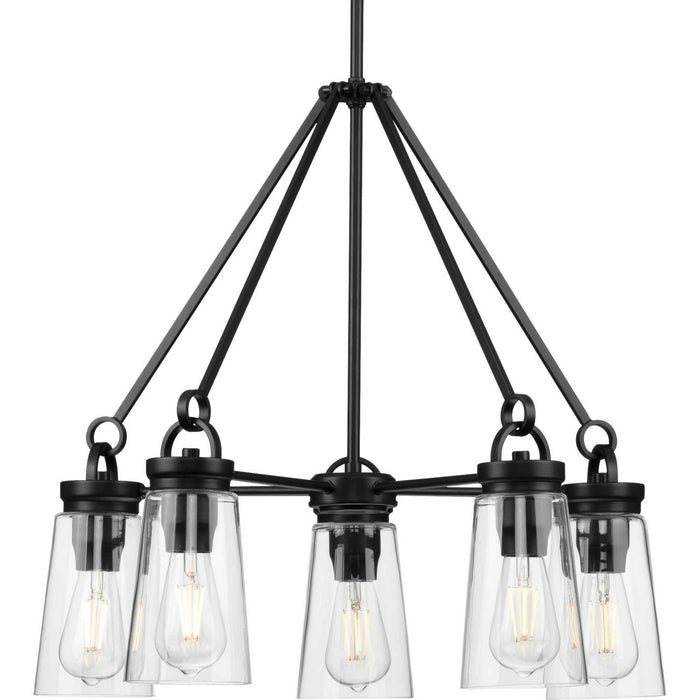 Progress Lighting - P400243-031 - Five Light Chandelier - Stockbrace - Matte Black