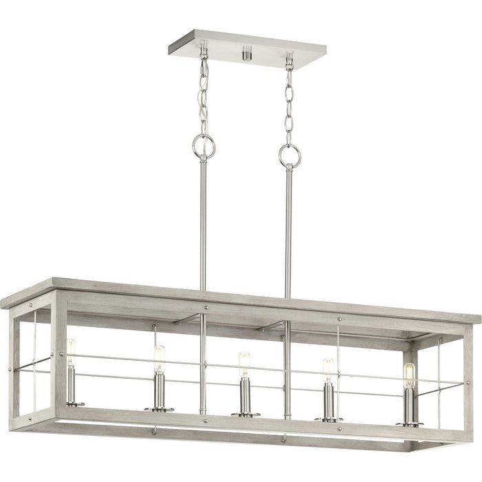 Progress Lighting - P400254-009 - Five Light Island Pendant - Hedgerow - Brushed Nickel