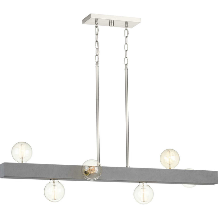 Progress Lighting - P400269-009 - Six Light Island Pendant - Mill Beam - Brushed Nickel