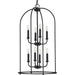 Progress Lighting - P500303-031 - Eight Light Foyer Pendant - Leyden - Matte Black