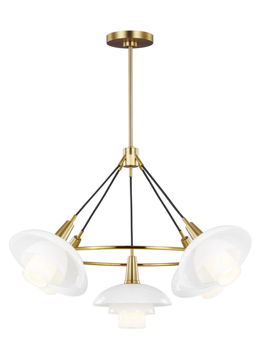 Generation Lighting - EC1235BBS - Five Light Chandelier - ROSSIE - Burnished Brass