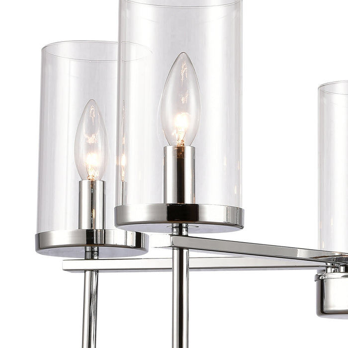 Five Light Chandelier from the Oakland collection in Chrome finish