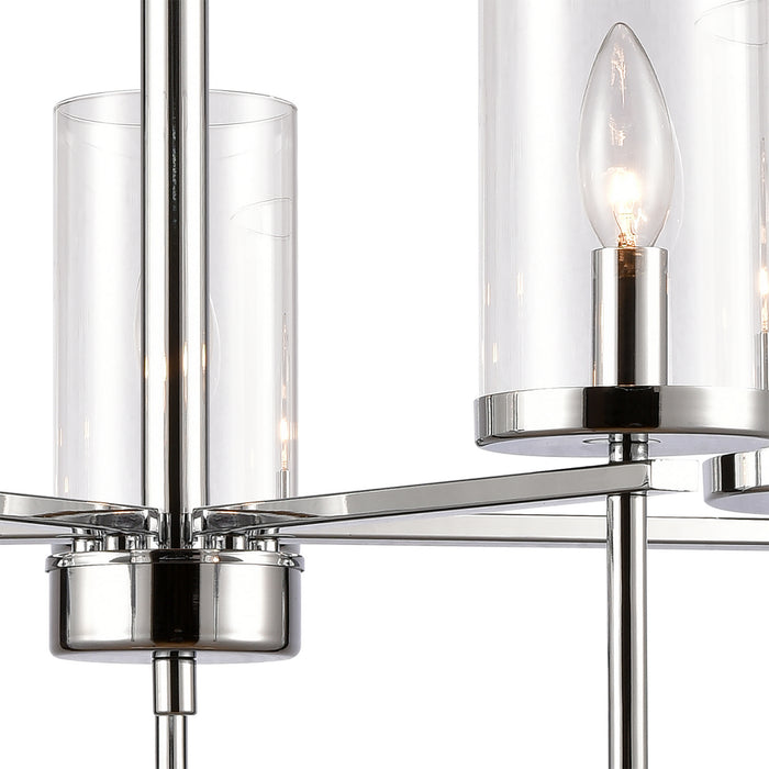 Five Light Chandelier from the Oakland collection in Chrome finish