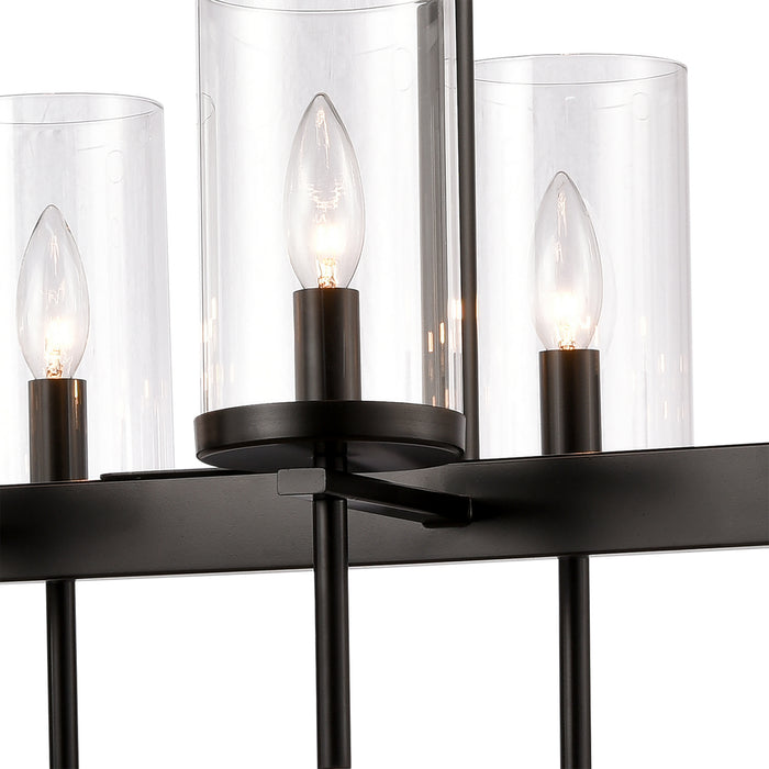 Eight Light Pendant from the Oakland collection in Black finish