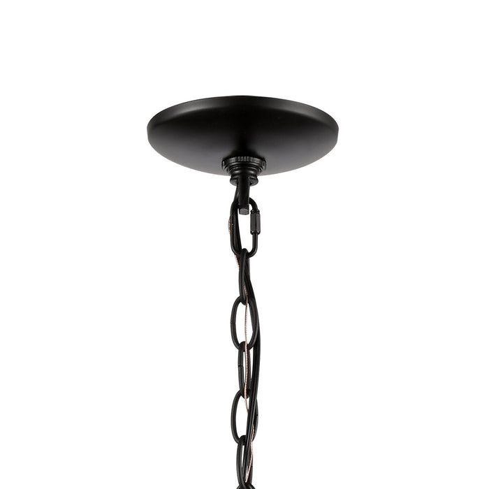 Nine Light Chandelier from the Oakland collection in Black finish