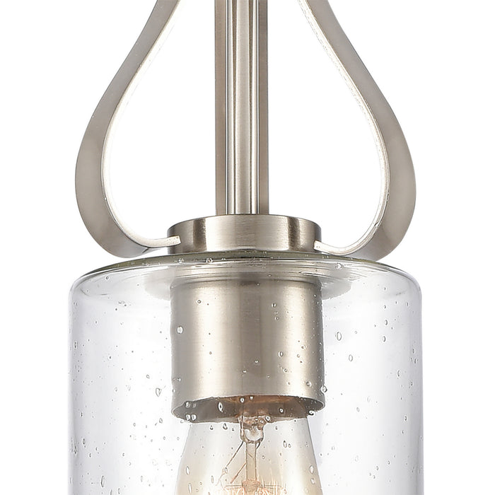 One Light Mini Pendant from the Market Square collection in Brushed Nickel finish