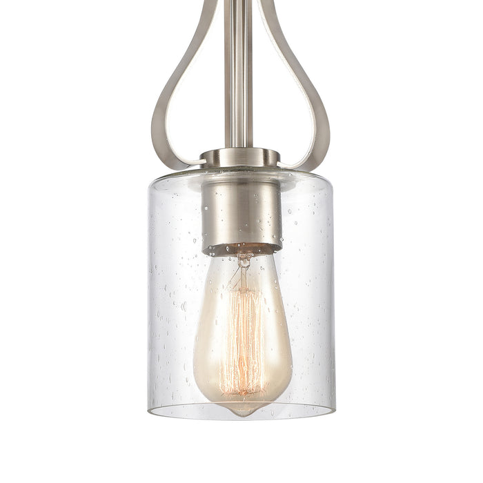 One Light Mini Pendant from the Market Square collection in Brushed Nickel finish