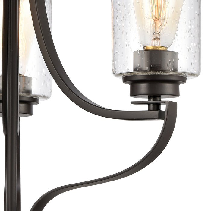 Three Light Chandelier from the Market Square collection in Oil Rubbed Bronze finish