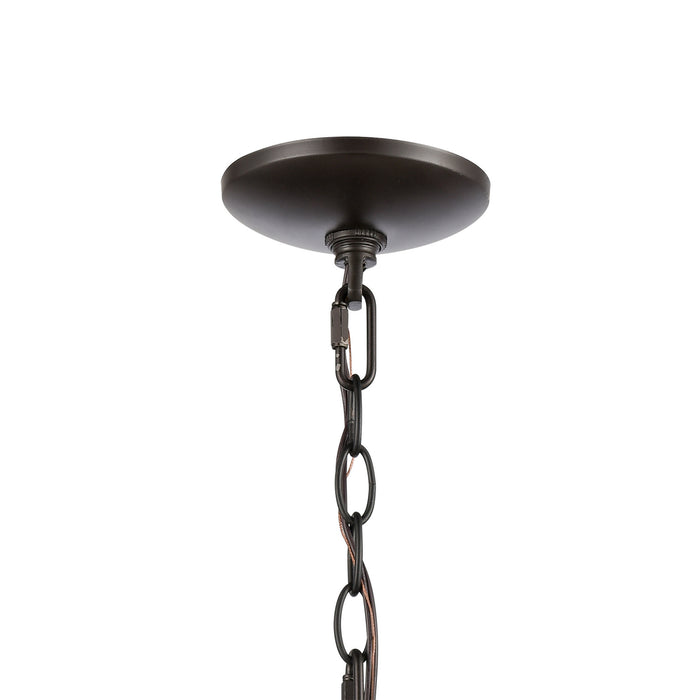 Three Light Chandelier from the Market Square collection in Oil Rubbed Bronze finish