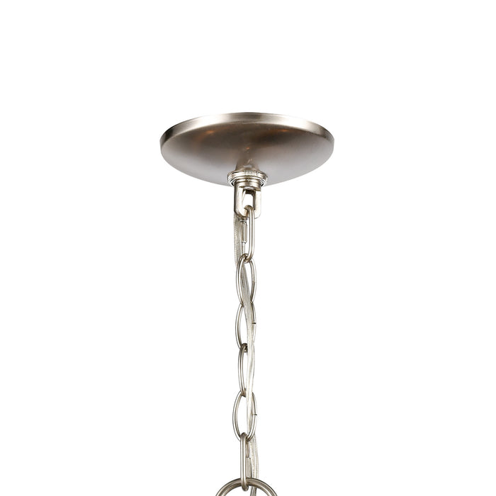 Five Light Chandelier from the Market Square collection in Brushed Nickel finish