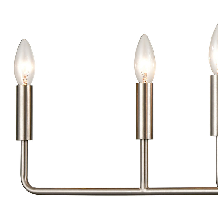 Six Light Chandelier from the Park Slope collection in Brushed Nickel finish